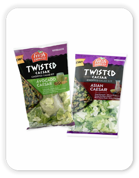 Fresh Express Avocado Caesar Salad Kit, 9.3 oz; Fresh Express Asian Caesar Salad Kit, 9.3 oz.